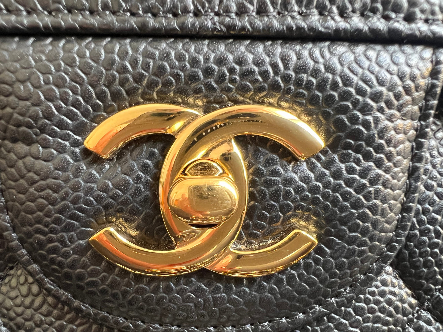 Chanel Jumbo Double Flap in Black Caviar with gold hardware (RRP £9830)