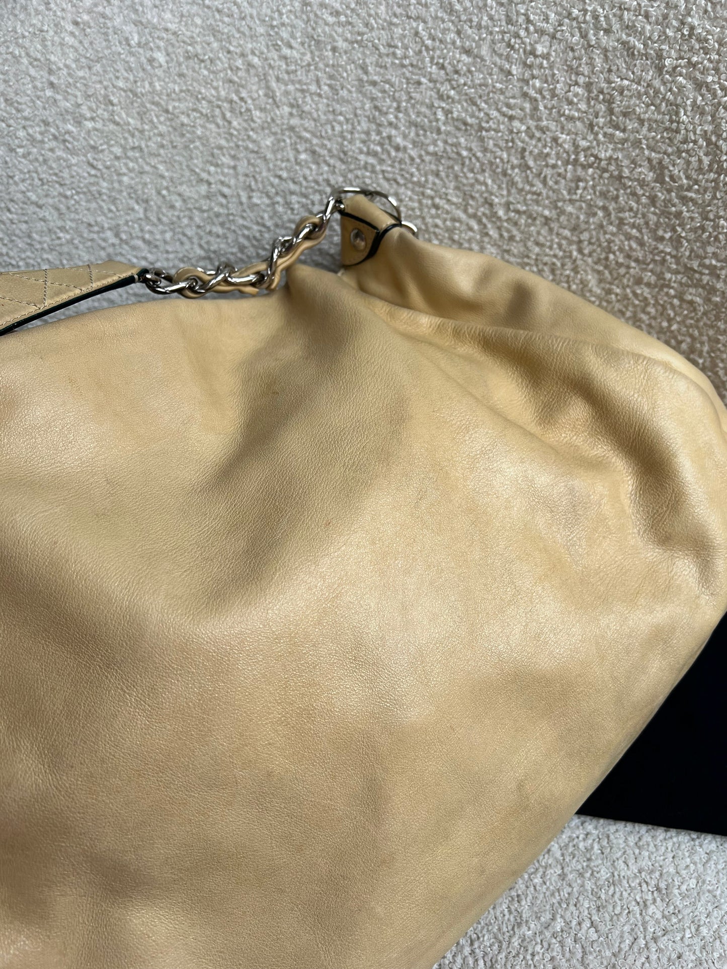 Chanel Beige Edgy Lambskin Large Hobo
