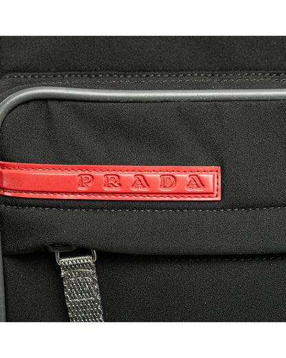 Nylon Front Pocket Crossbody Bag with Adjustable Strap and Zip Closures