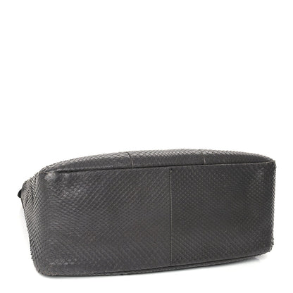 Fendi Snakeskin O'Lock Zipper Black