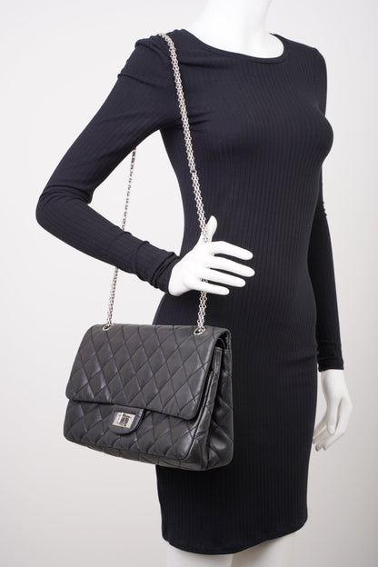 Chanel 2 55 Reissue Flap Black Calfskin Leather