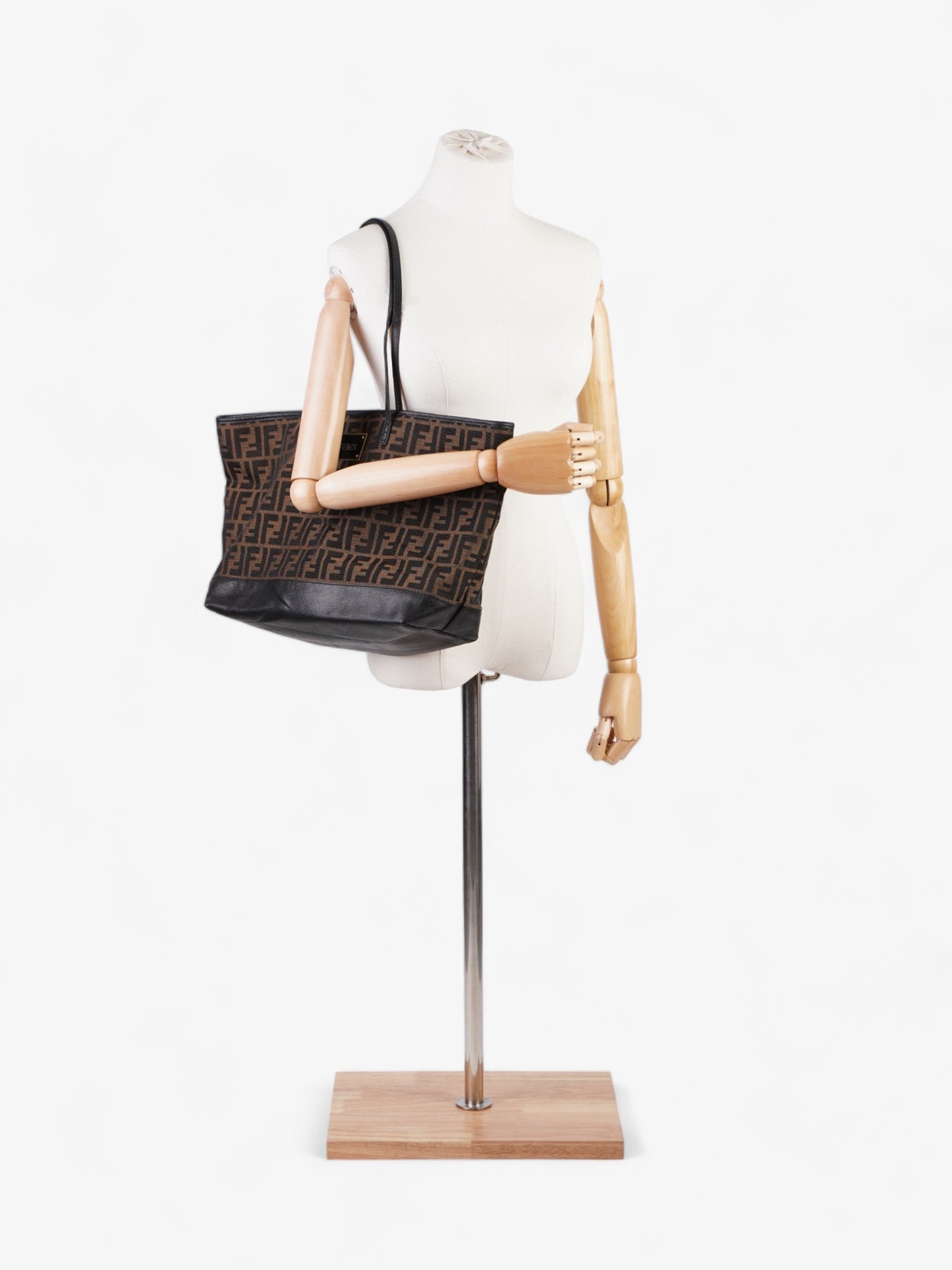Fendi Roll Canvas Black Tote Bag