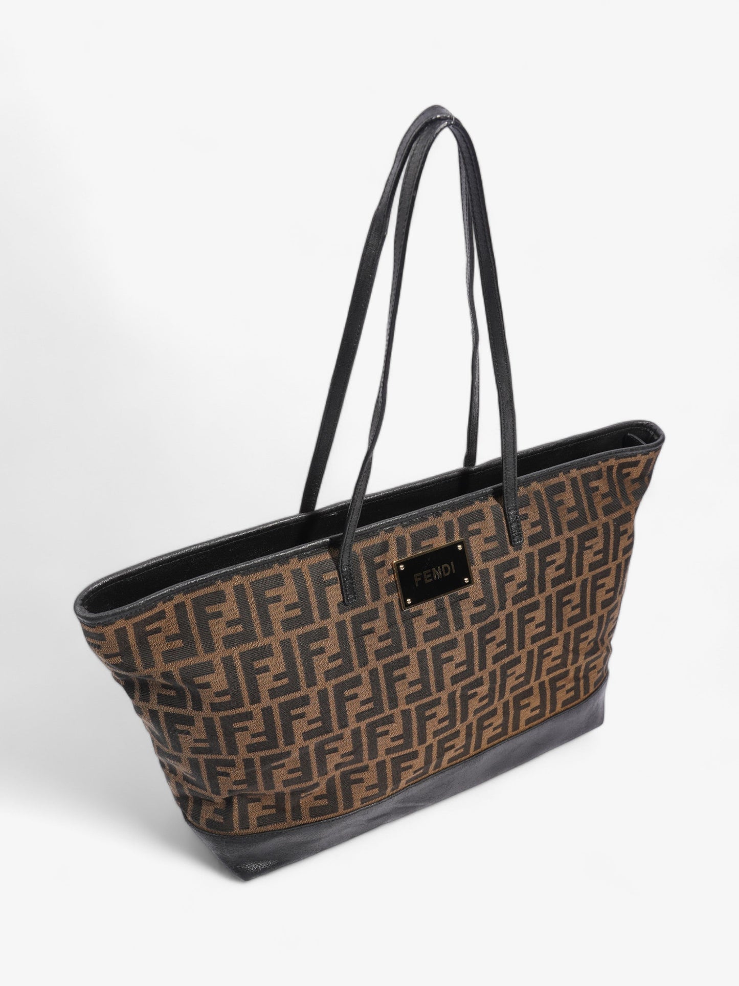 Fendi Roll Canvas Black Tote Bag