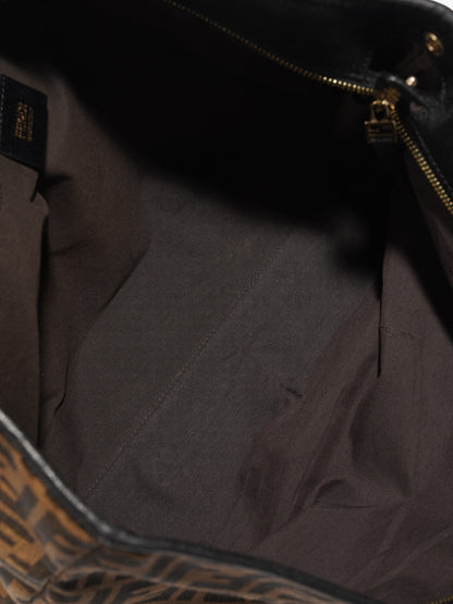 Fendi Roll Canvas Black Tote Bag