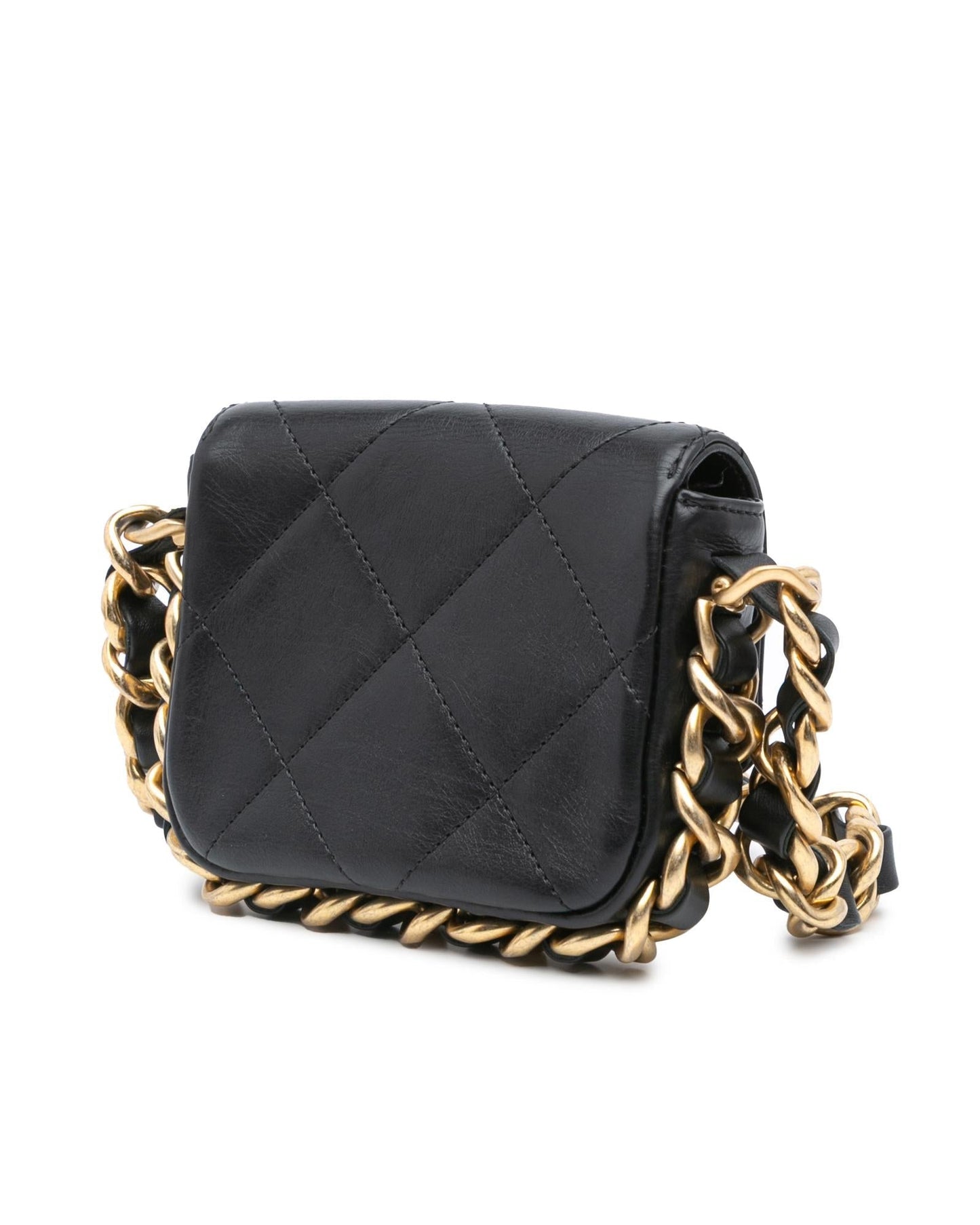 Quilted Leather Chain Flap Crossbody Bag