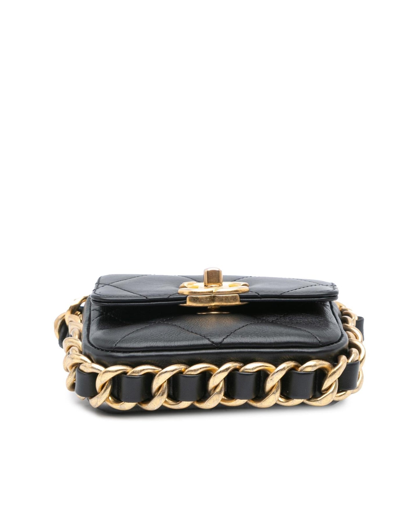 Quilted Leather Chain Flap Crossbody Bag