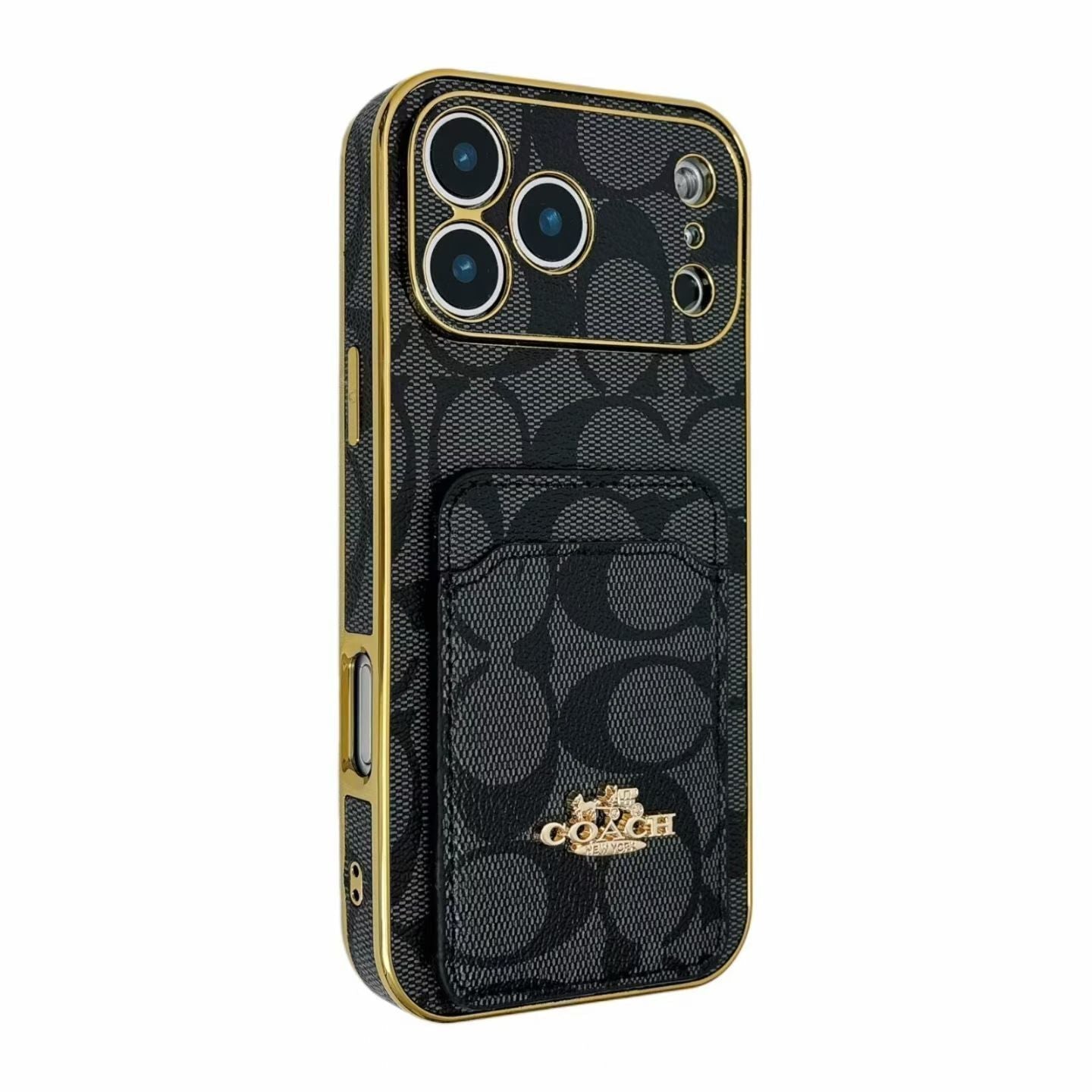 Electroplated Coach Card Holder Phone Case for iPhone