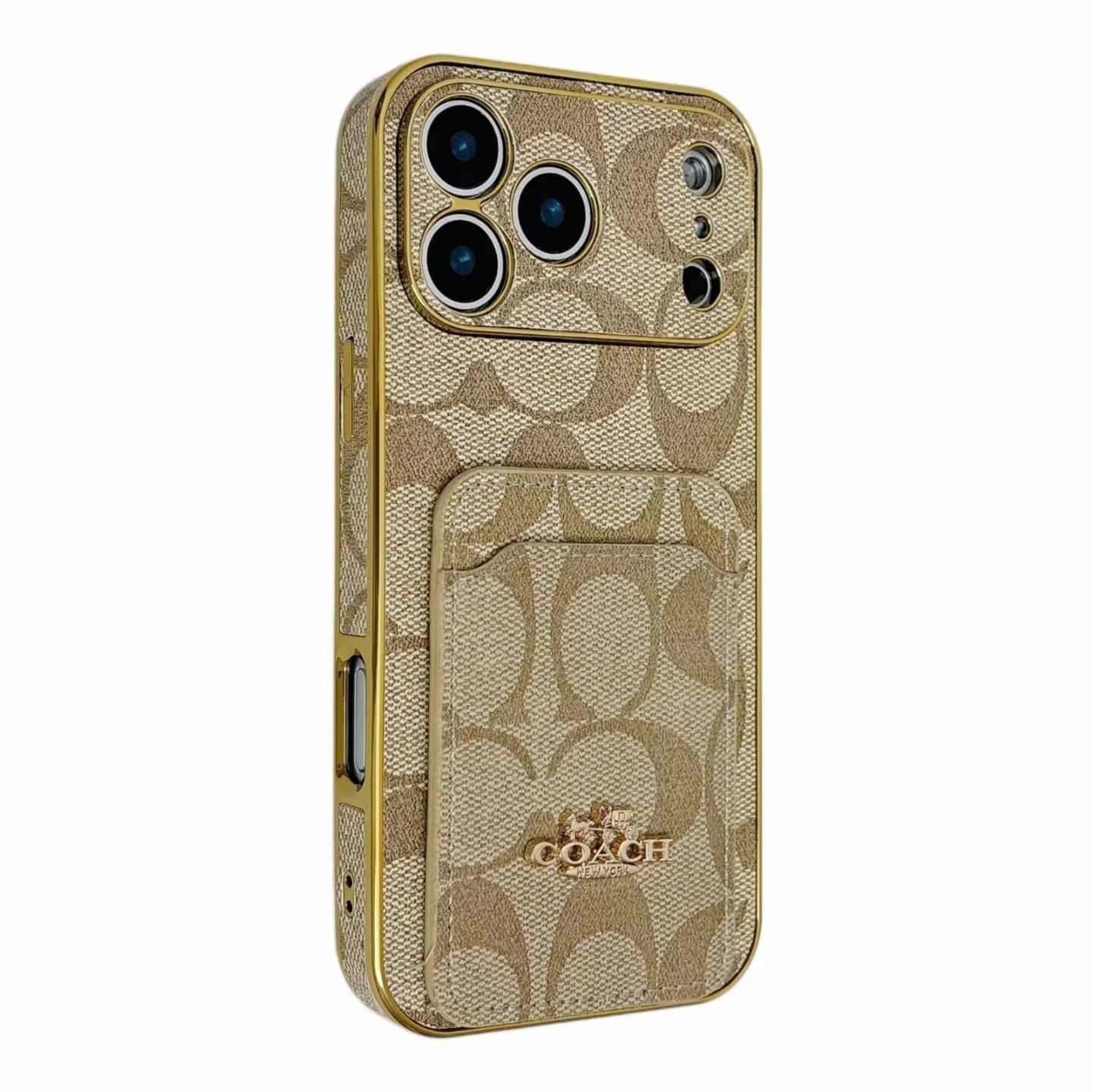 Electroplated Coach Card Holder Phone Case for iPhone