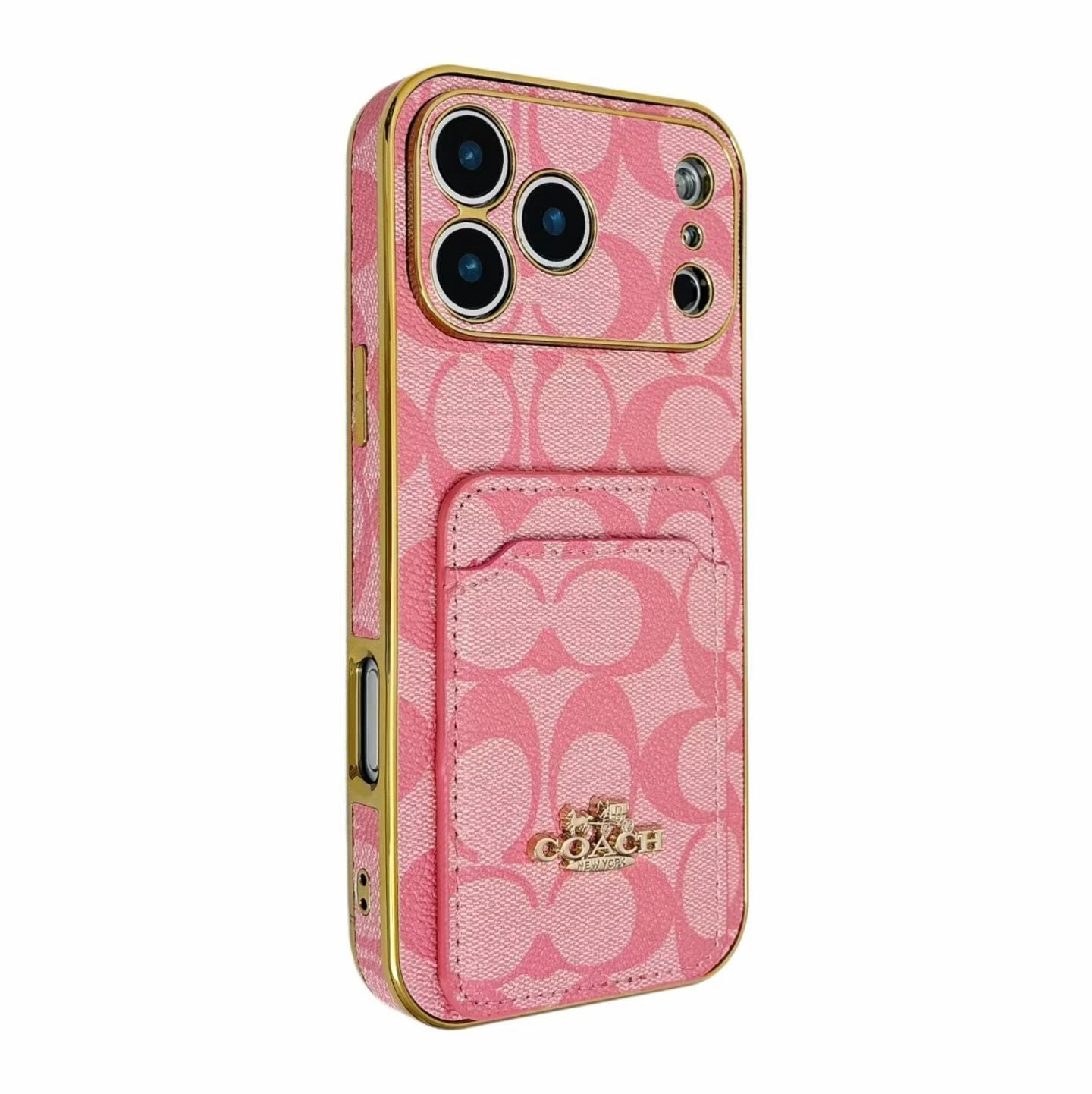 Electroplated Coach Card Holder Phone Case for iPhone