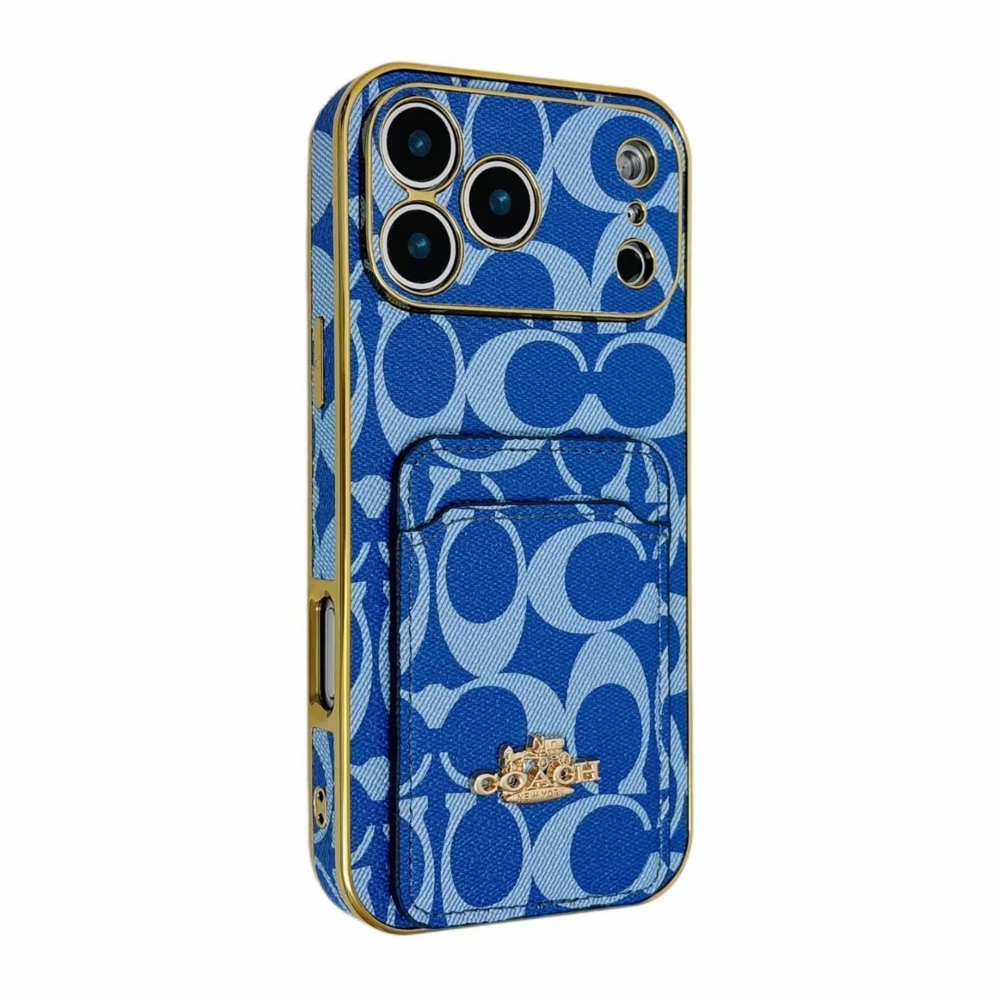 Electroplated Coach Card Holder Phone Case for iPhone
