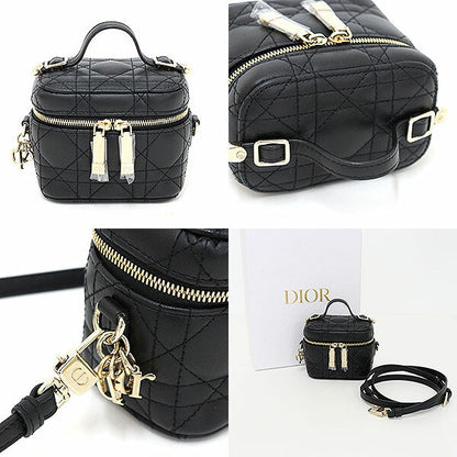 Dior Shoulder Bag S09350NMJ lambskin black LADY DIOR Micro Vanity