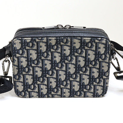 Dior Shoulder Bag 2OBBC119 Jacquard Navy Oblique With Strap Zip Pouch