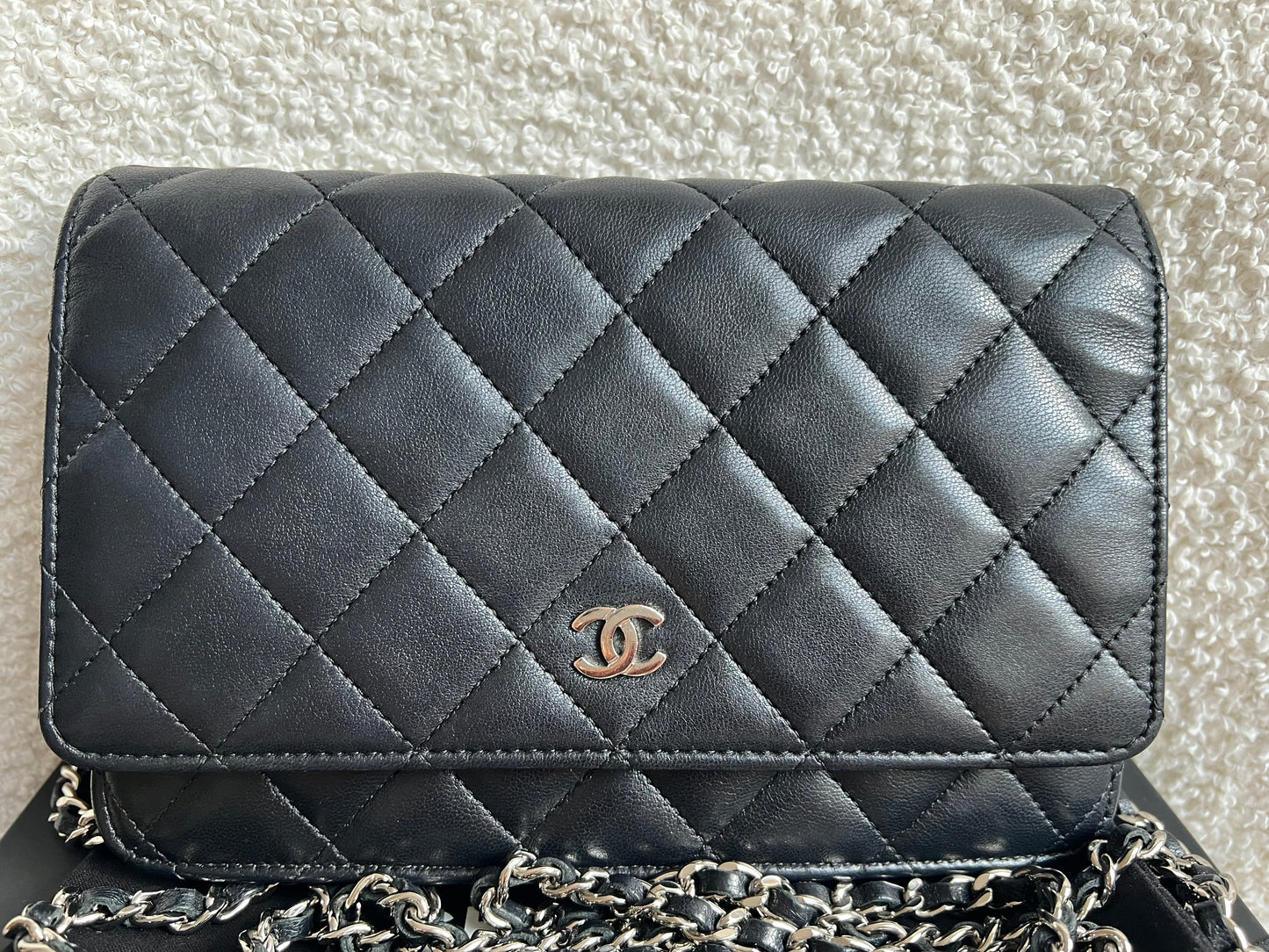 Chanel Wallet on Chain in Black Lambskin Silver Hardware (RRP £2,930)