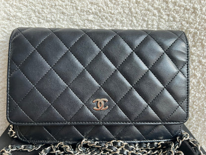 Chanel Wallet on Chain in Black Lambskin Silver Hardware (RRP £2,930)