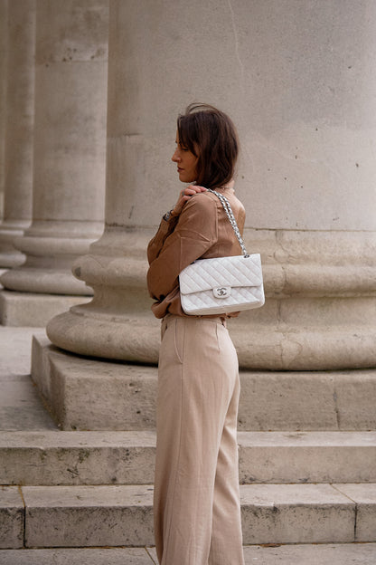 Chanel Medium Classic Flap in White Caviar (RRP £9090)