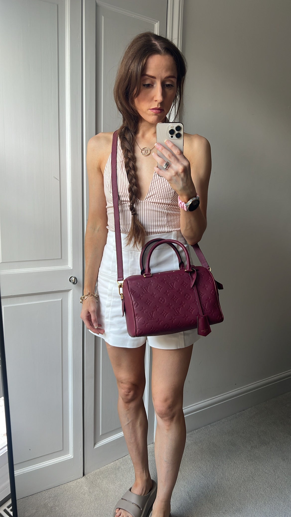 Louis Vuitton Speedy 25 Raisin Empreinte (RRP £1,840)
