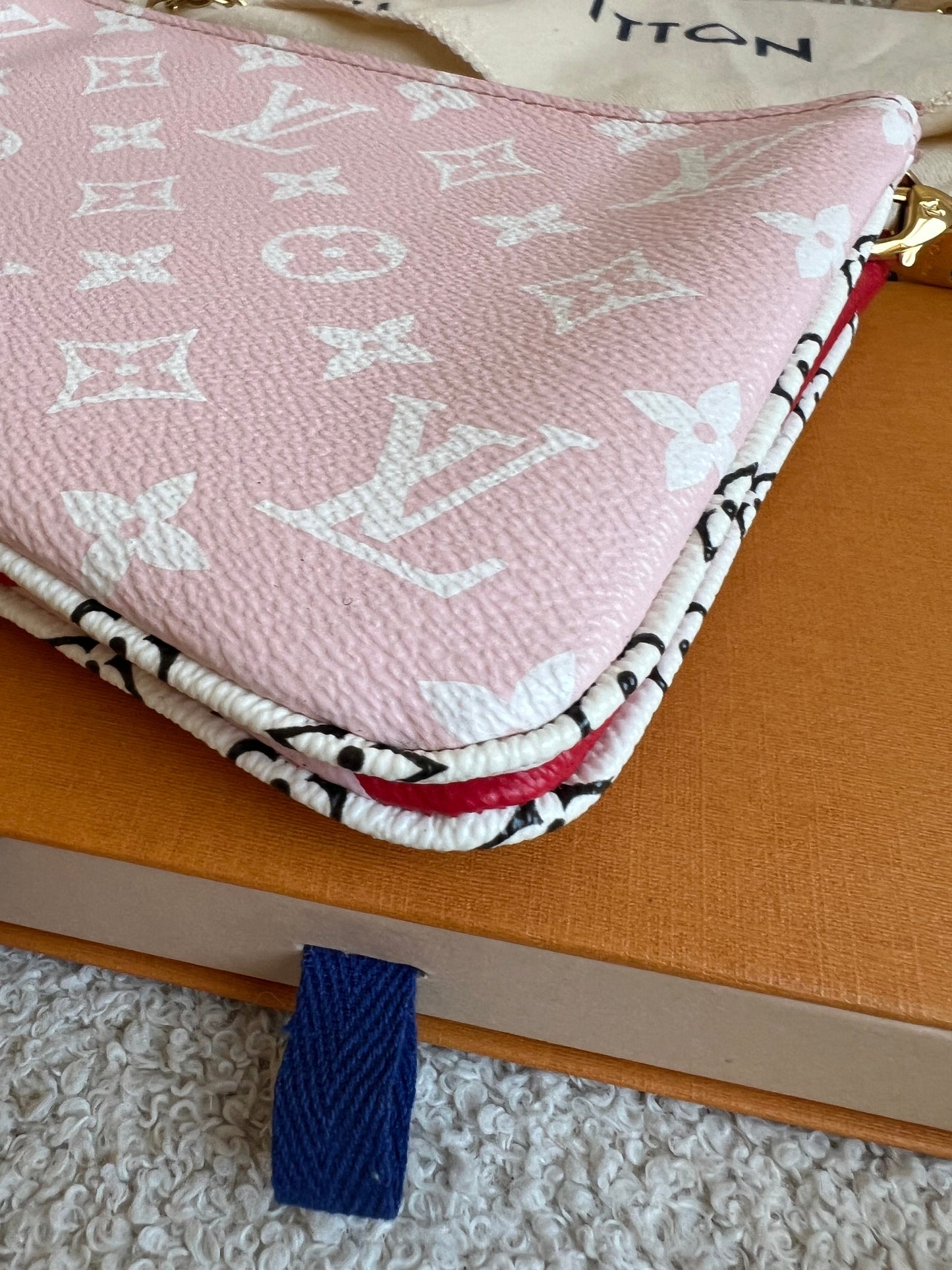 Louis Vuitton Double Zip Pochette Red Giant Monogram Jungle (RRP £1250)