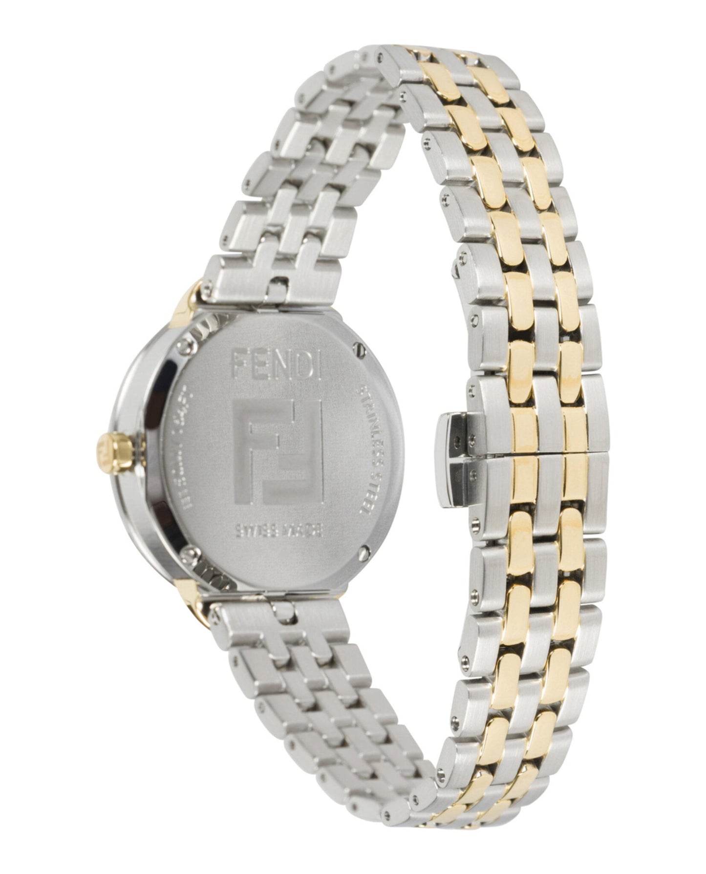 Fendi Womens Two Tone 30mm Bracelet Fashion Watch