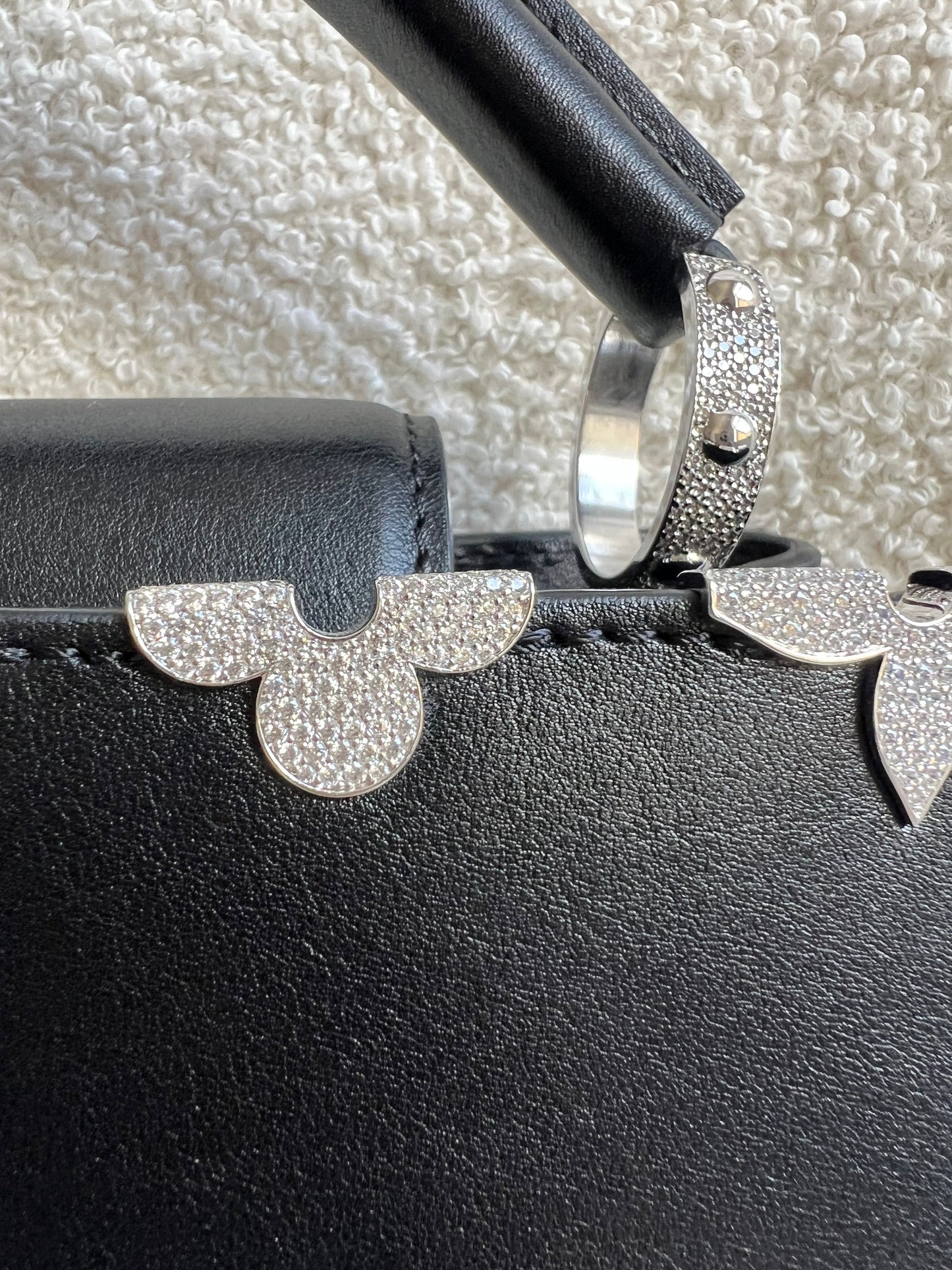 Louis Vuitton Capucines BB in Black with Crystal Flowers (RRP £5350)