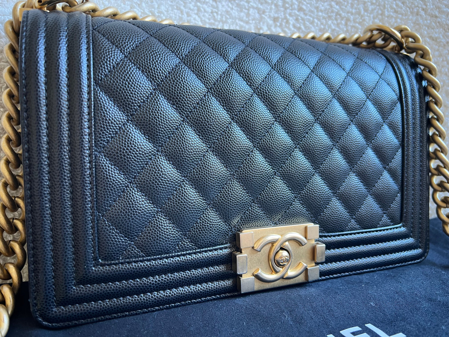 Chanel Black Caviar Medium Boy Bag (RRP £5800)