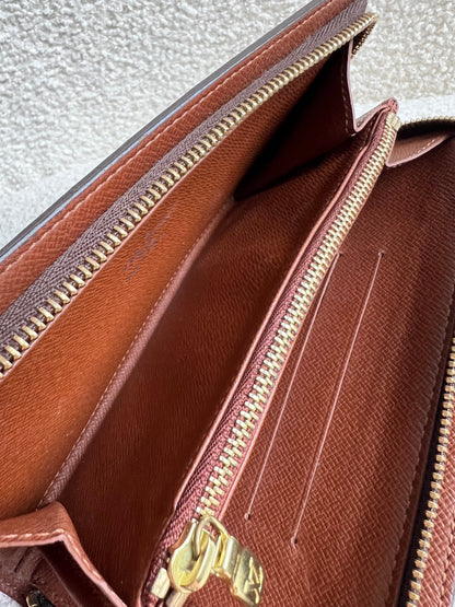 Louis Vuitton Porte Monnaie Zip Around Long Wallet in Monogram