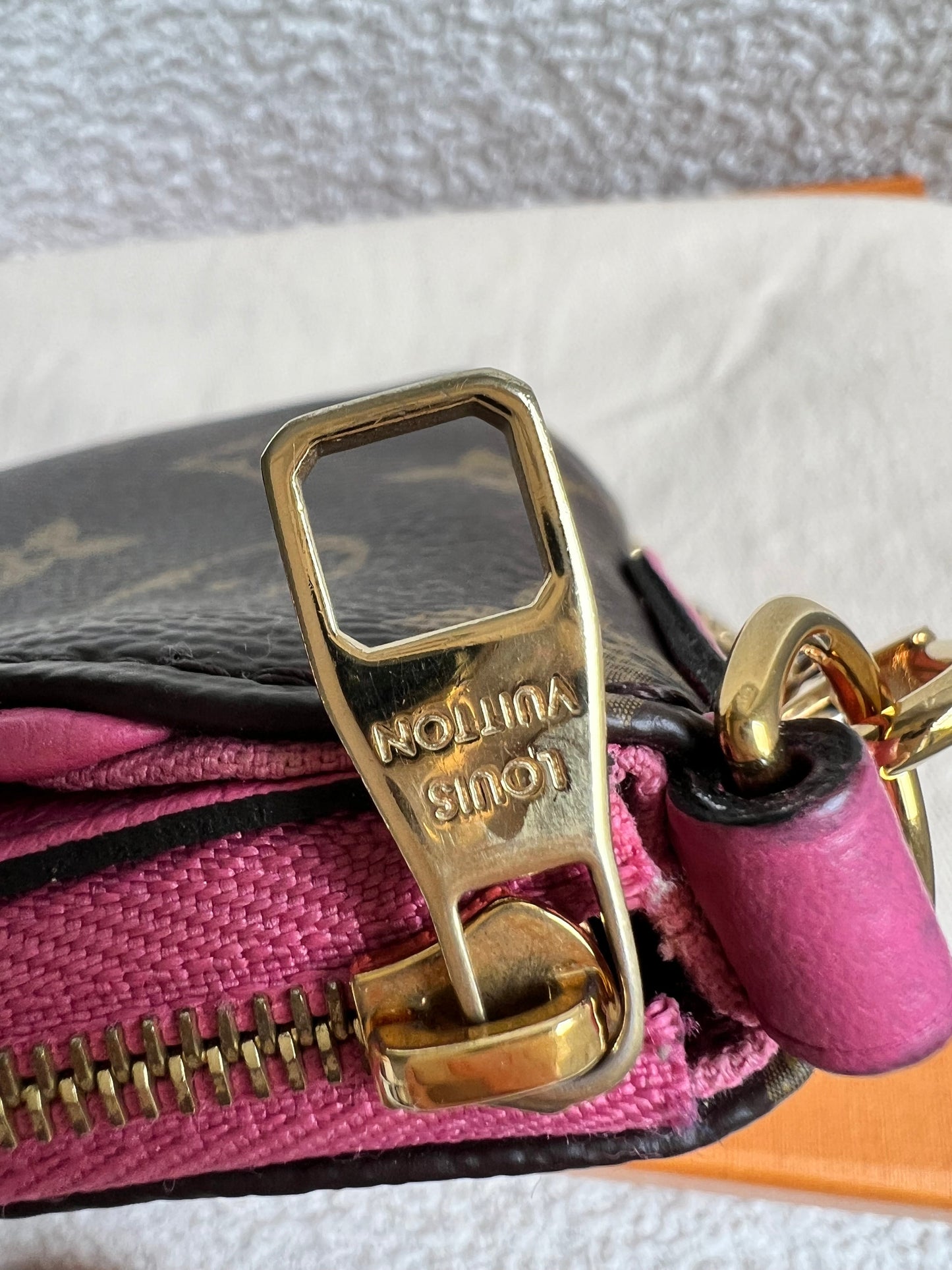 Louis Vuitton Pink and Monogram Pallas Pochette