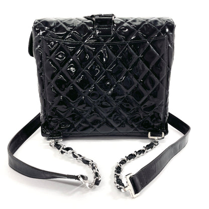 Chanel Backpack Patent leather black Matrasse