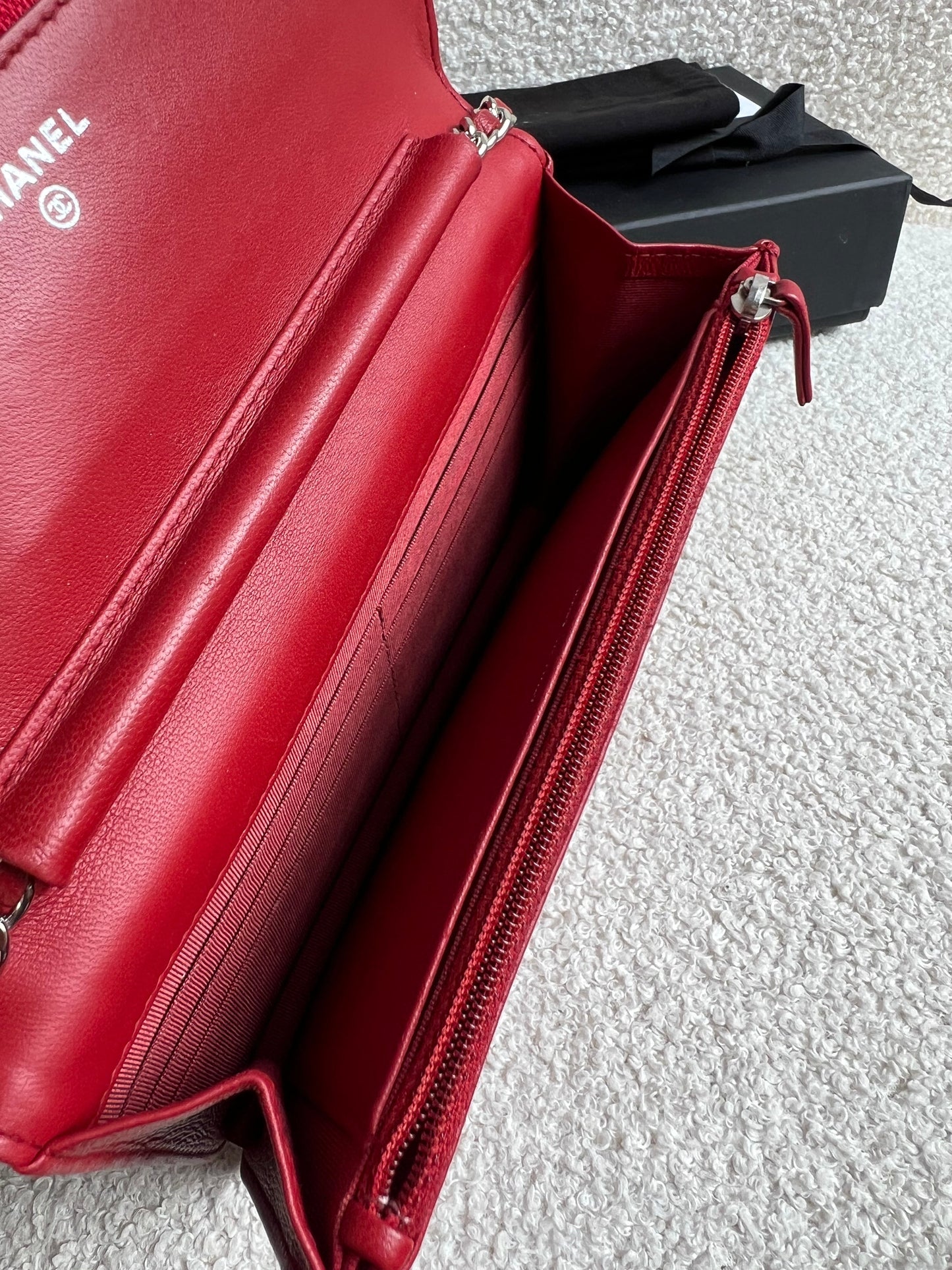 Chanel Red Lambskin Wallet on Chain (RRP £2,930)
