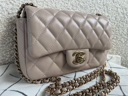 Chanel Mini Rectangular Classic Flap in Lambskin (RRP £4,390)
