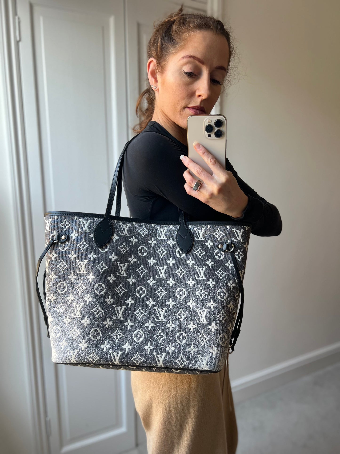 Louis Vuitton Neverfull MM Jacquard Denim