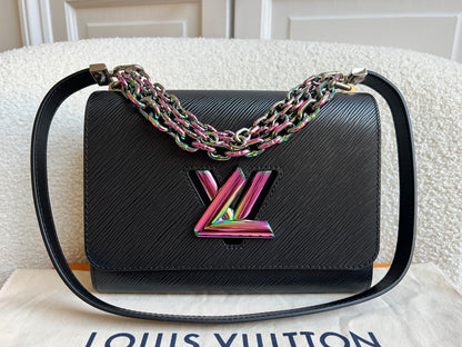 Louis Vuitton Black Triple Chain Twist MM Shoulder Bag (RRP £3550)