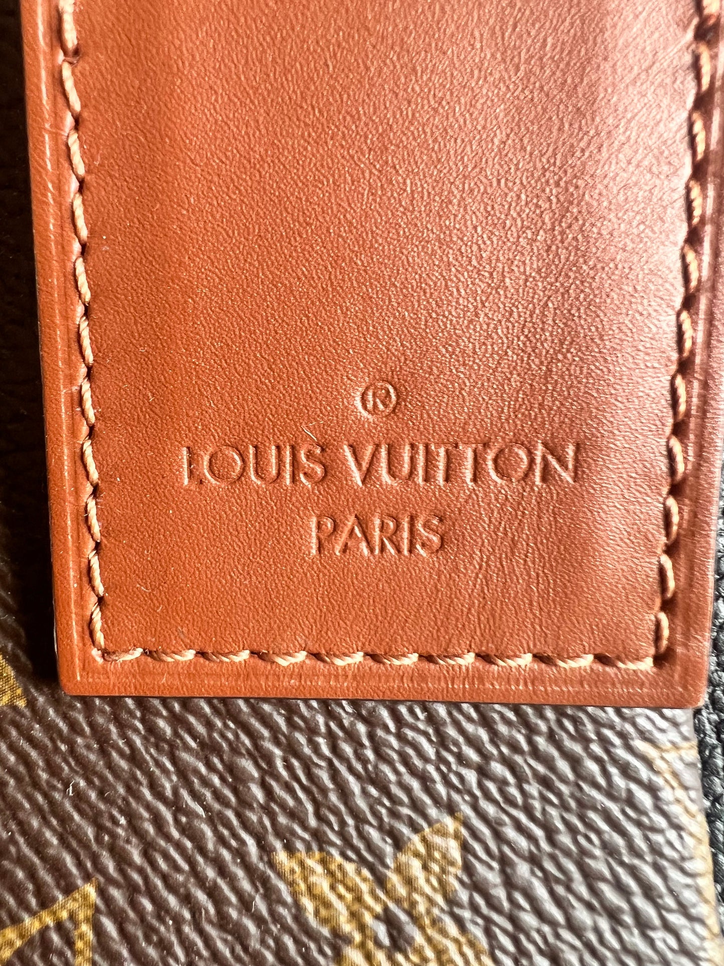 Louis Vuitton V Tote MM Tan and Monogram Canvas (RRP £1,890)