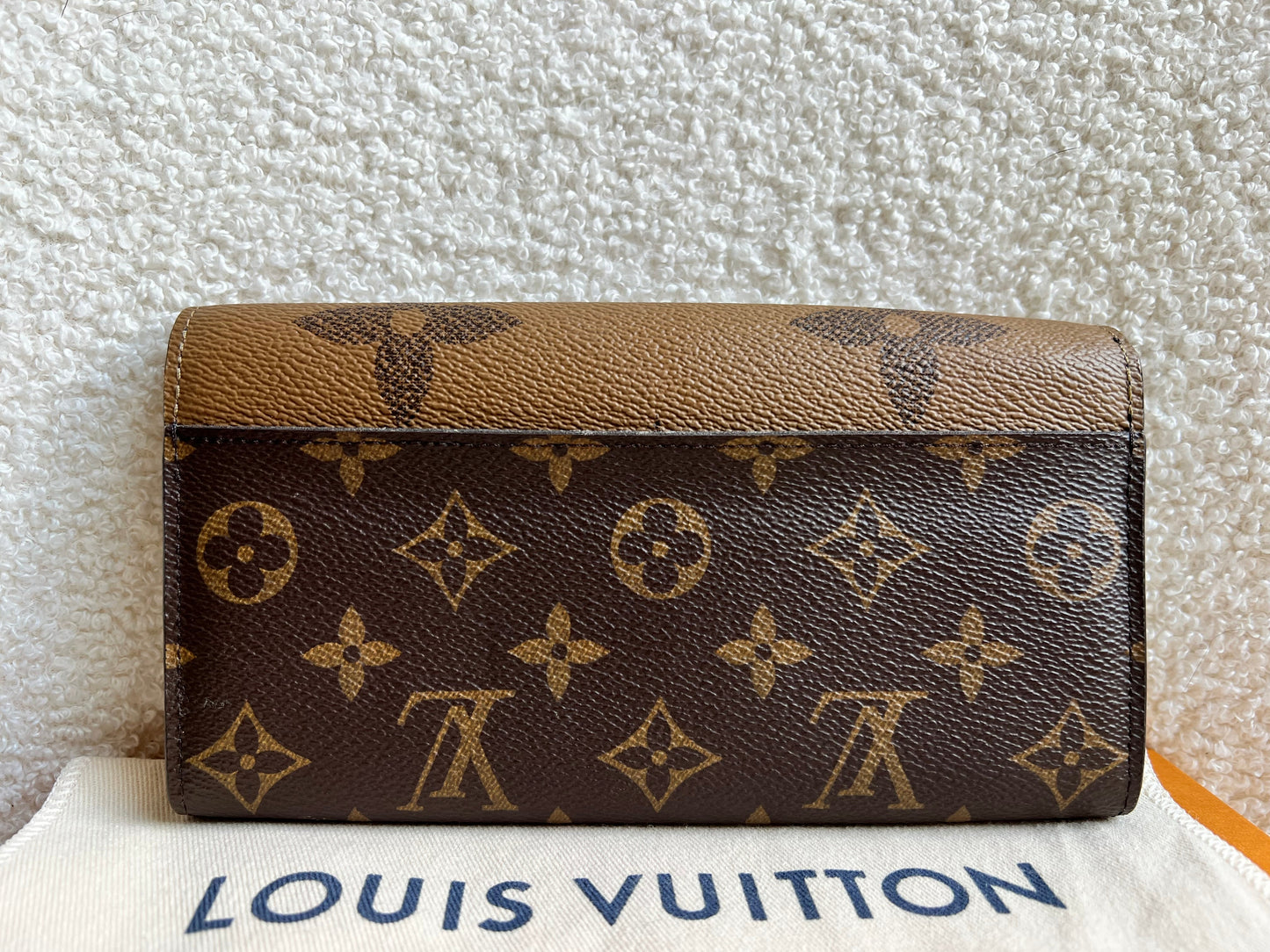 Louis Vuitton Sarah Wallet in reverse Monogram and Brown (RRP £550)