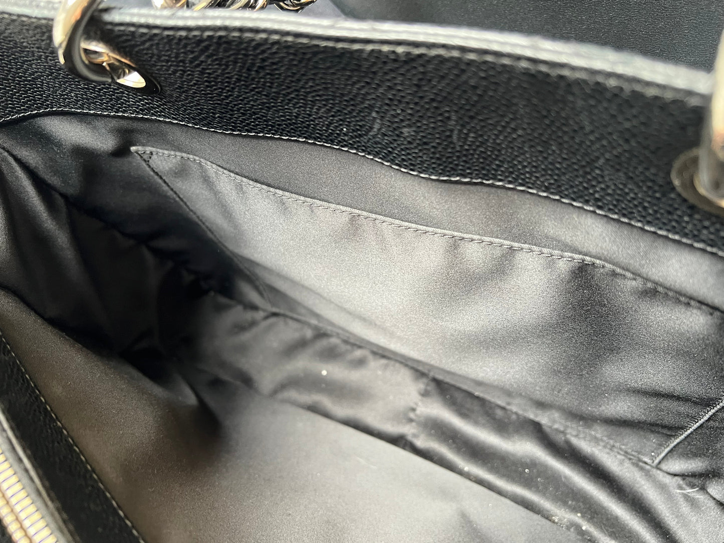 Chanel Black Caviar Grand Shopper Tote (GST) Silver Hardware