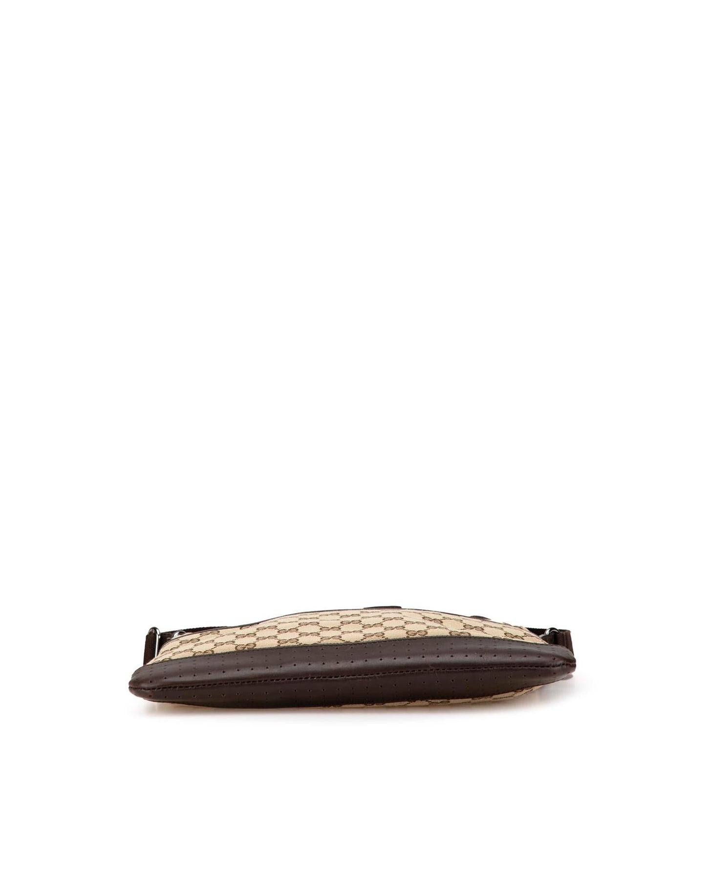 Canvas Crossbody Bag with Leather Trim and Adjustable Strap