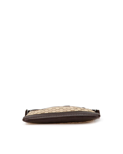 Canvas Crossbody Bag with Leather Trim and Adjustable Strap