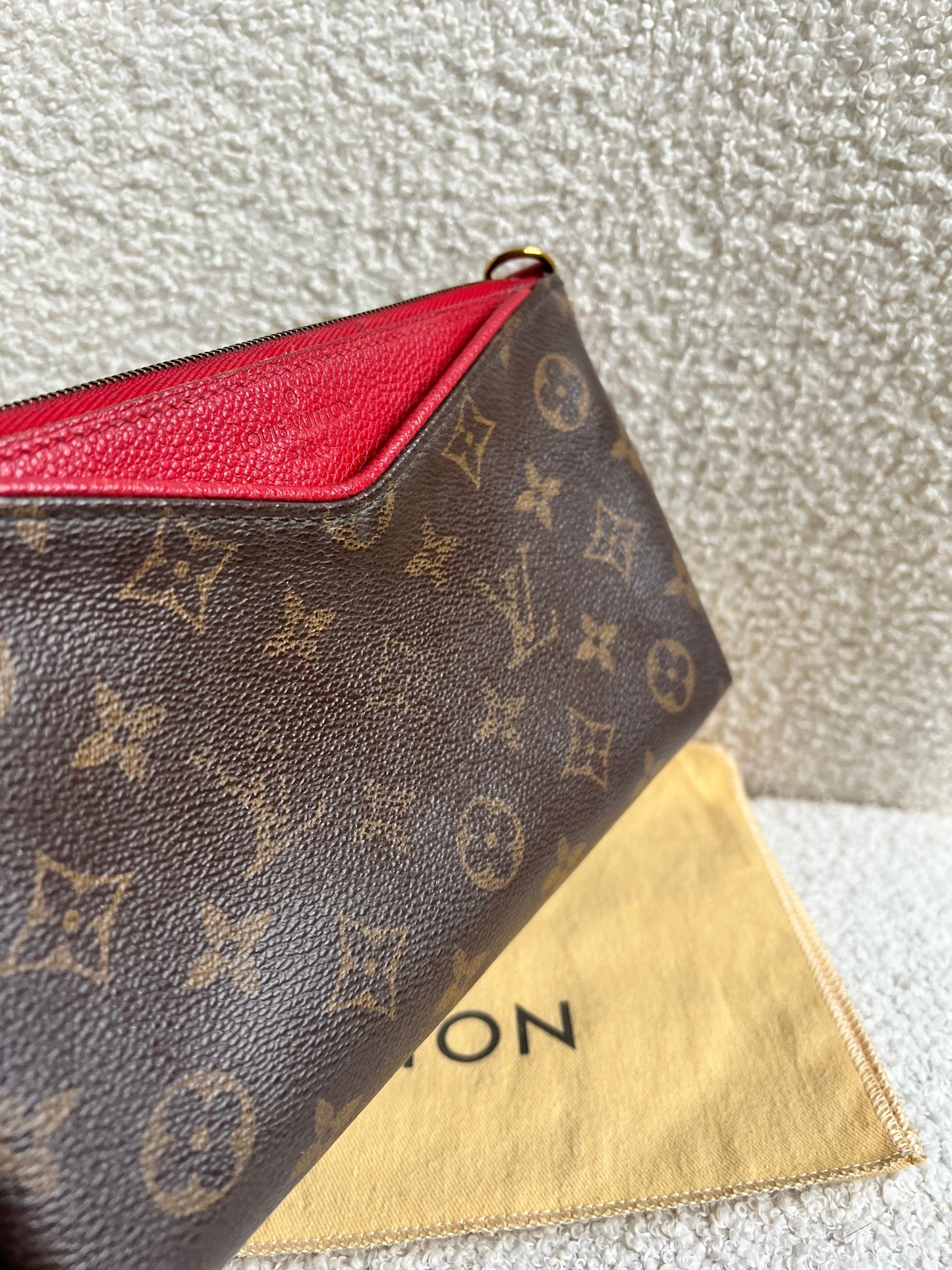 Louis Vuitton Red and Monogram Pallas Pochette