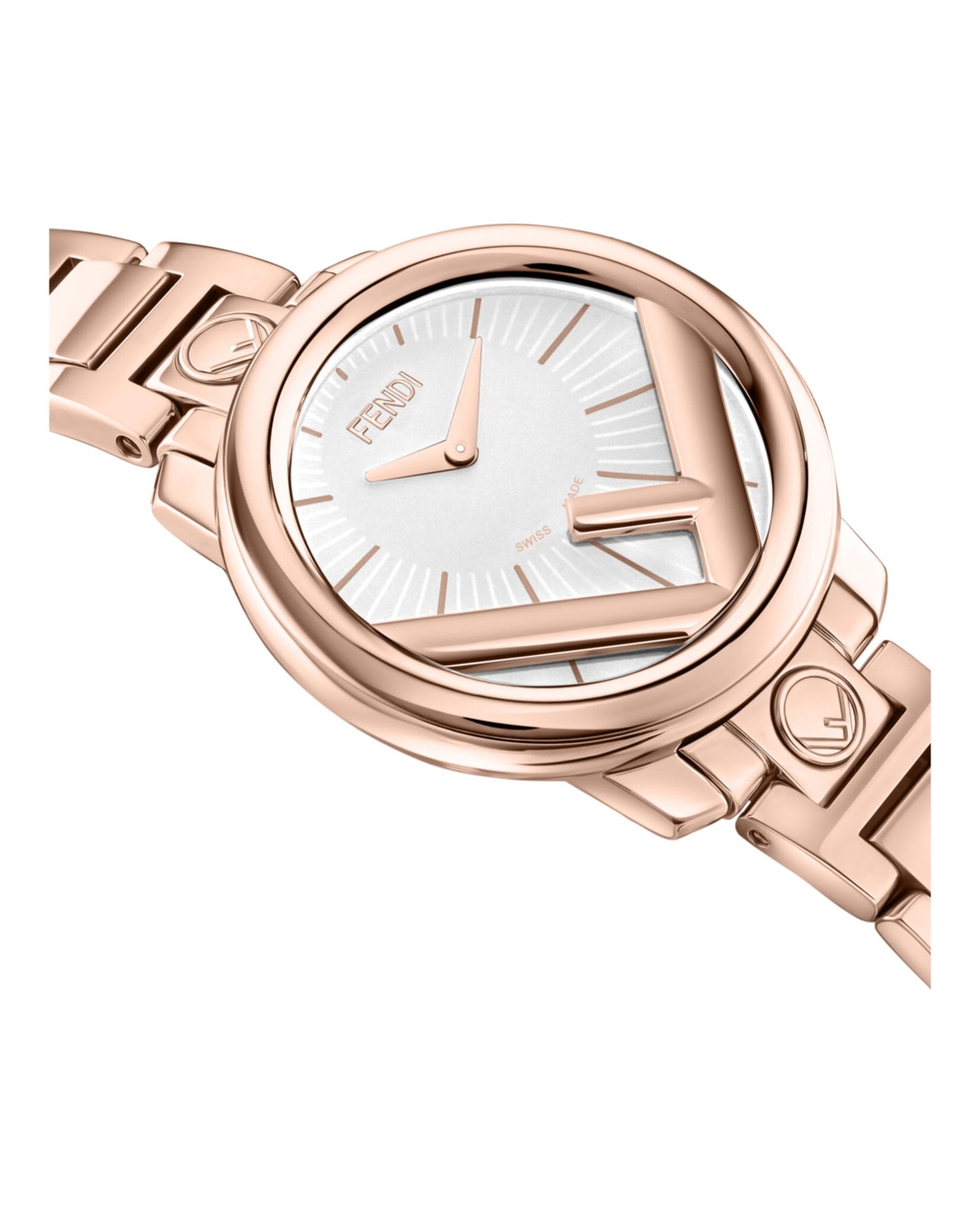 Fendi Womens Run Away Rosegold 36mm Bracelet Fashion Watch