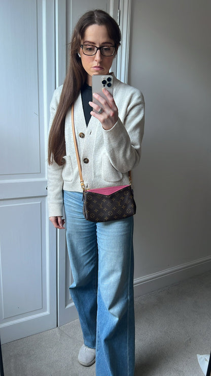 Louis Vuitton Pink and Monogram Pallas Pochette