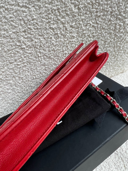 Chanel Red Lambskin Wallet on Chain (RRP £2,930)