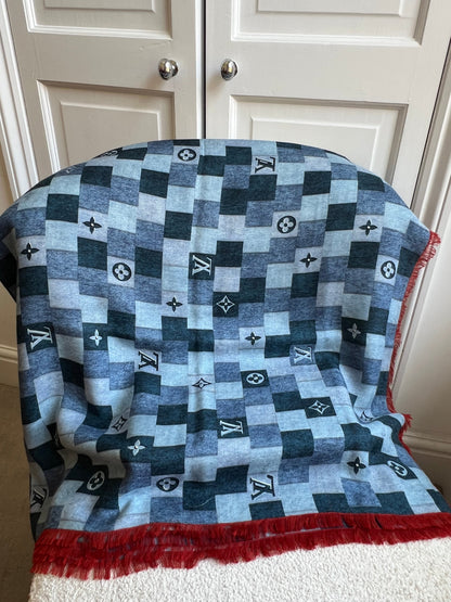 Louis Vuitton Monogram Denim Check Shawl (RRP £550)