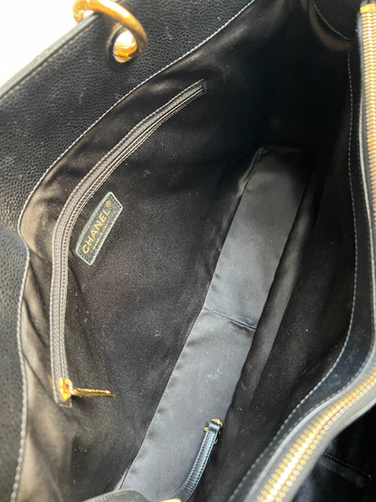 Chanel XL Black Caviar Grand Shopper Tote Gold Hardware (GST)