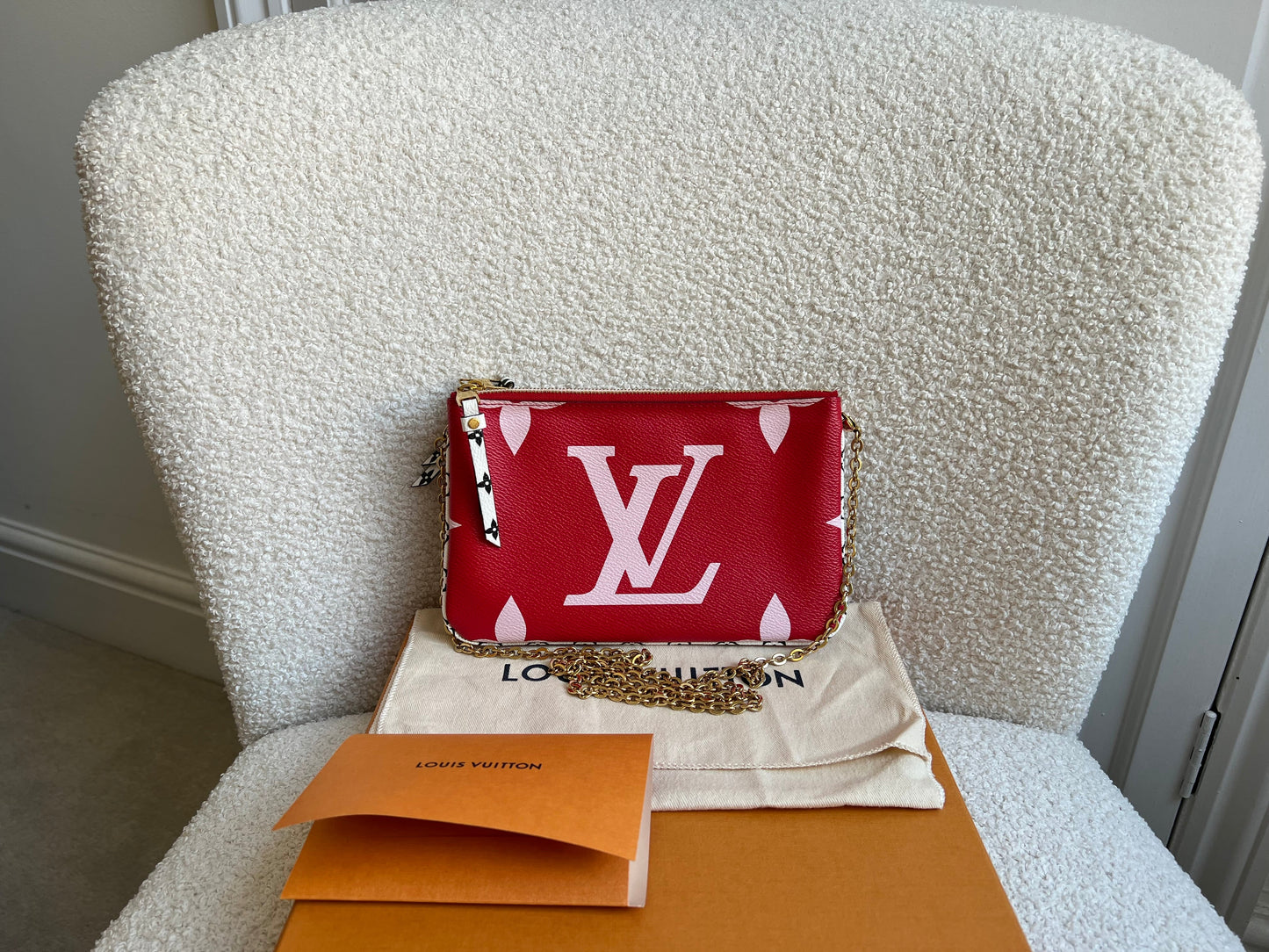 Louis Vuitton Double Zip Pochette Red Giant Monogram Jungle (RRP £1250)