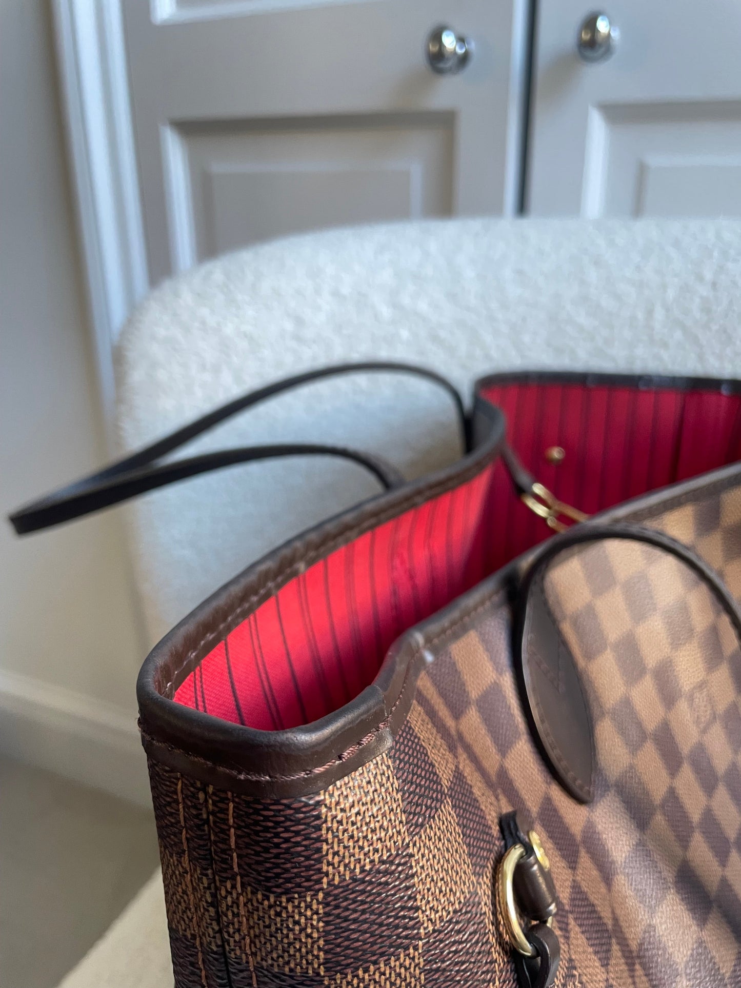 Louis Vuitton Neverfull MM Damier Ebene Cherry Interior (RRP £1,430)