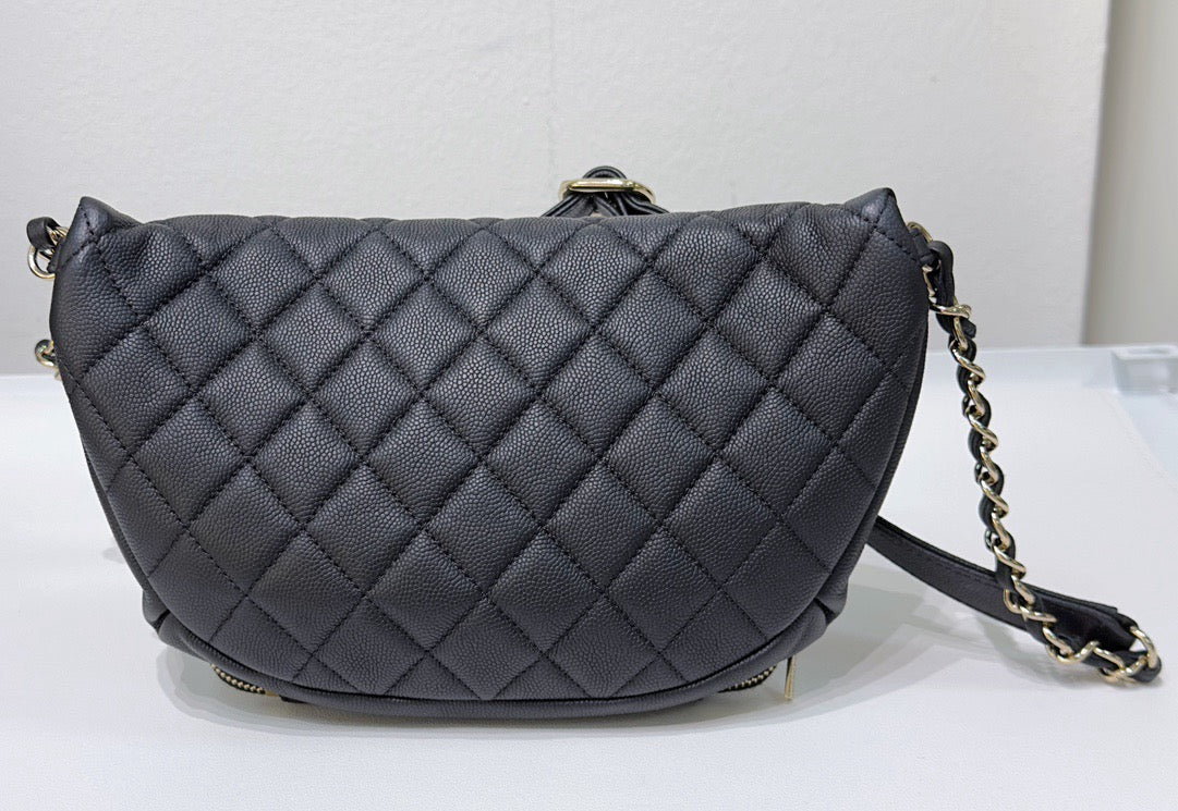 Chanel Quilted Caviar Leather Black Handbag