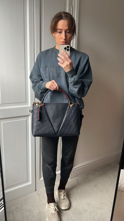 Louis Vuitton V Tote MM Navy Empreinte (RRP £2,390)