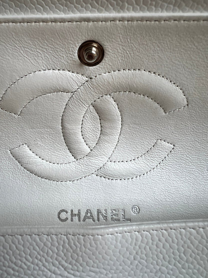 Chanel Medium Classic Flap in White Caviar (RRP £9090)
