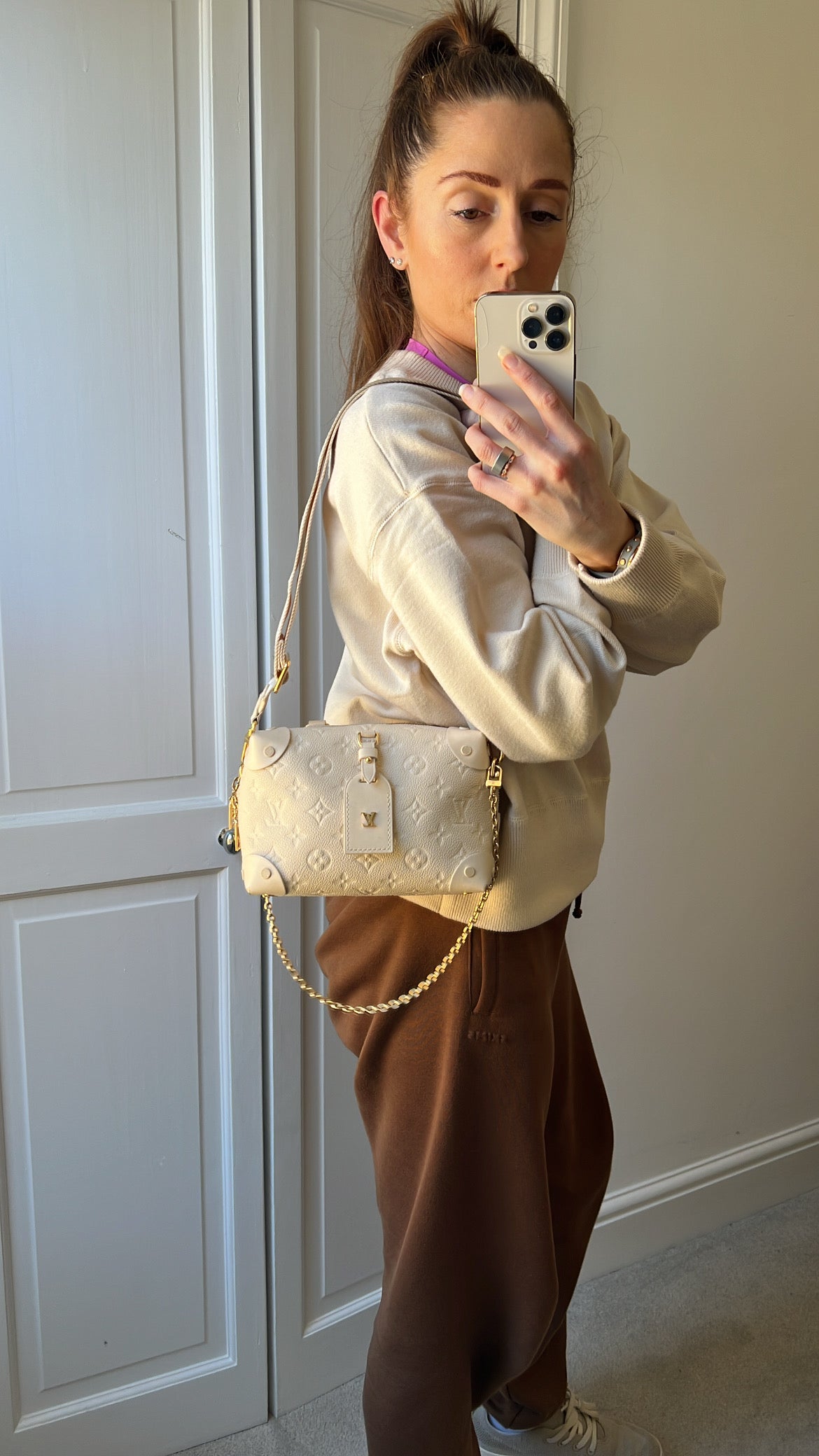 Louis Vuitton Cream Empreinte Petite Malle Souple Bag (RRP £2420)