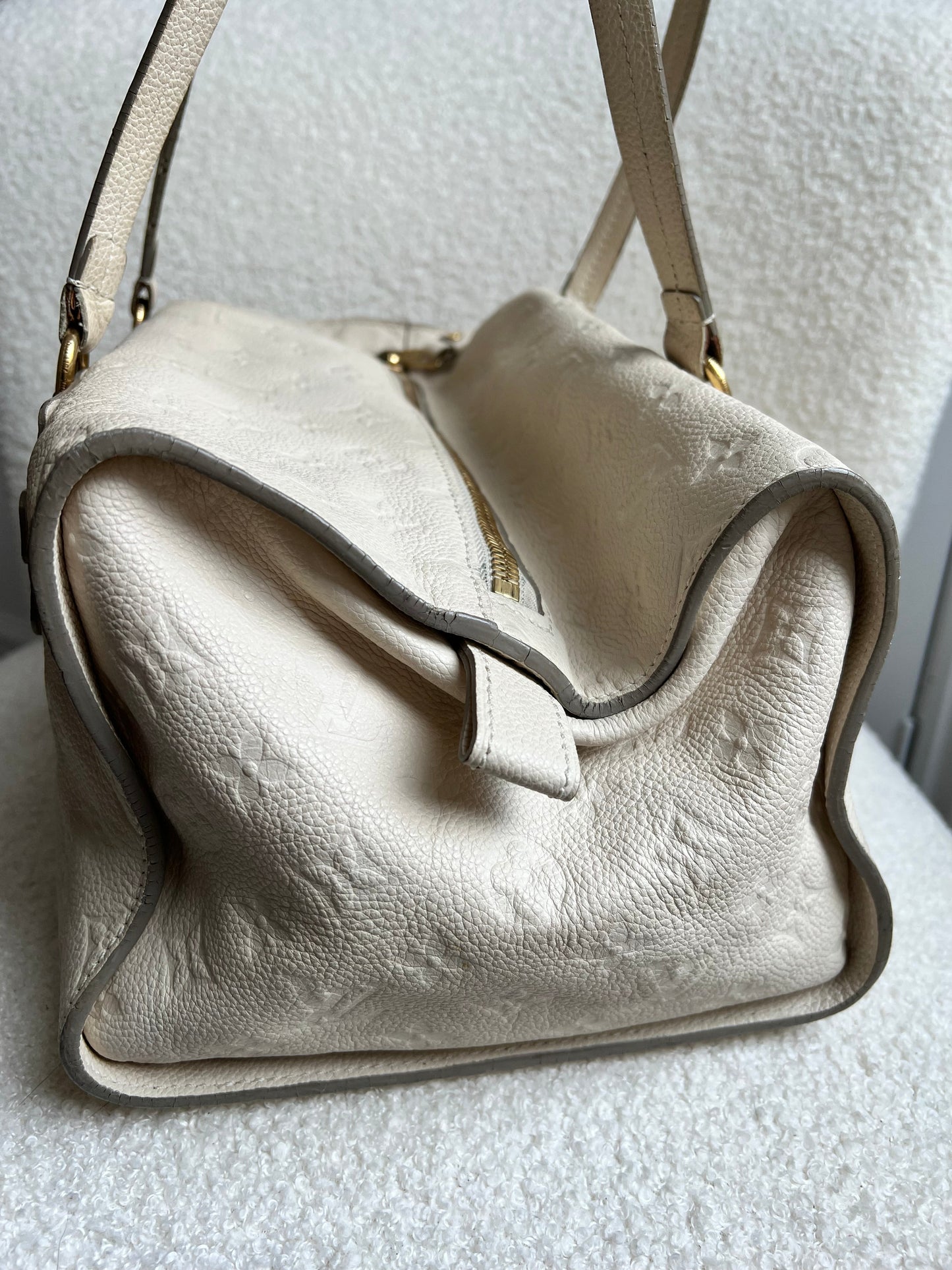Louis Vuitton Inspiree in Cream Empreinte Leather with gold hardware