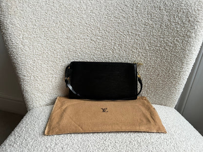 Louis Vuitton Vintage Black Epi Leather Pochette